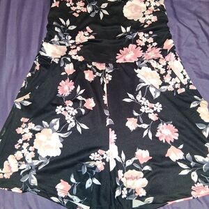 Floral Black and Pink Jumpsuit